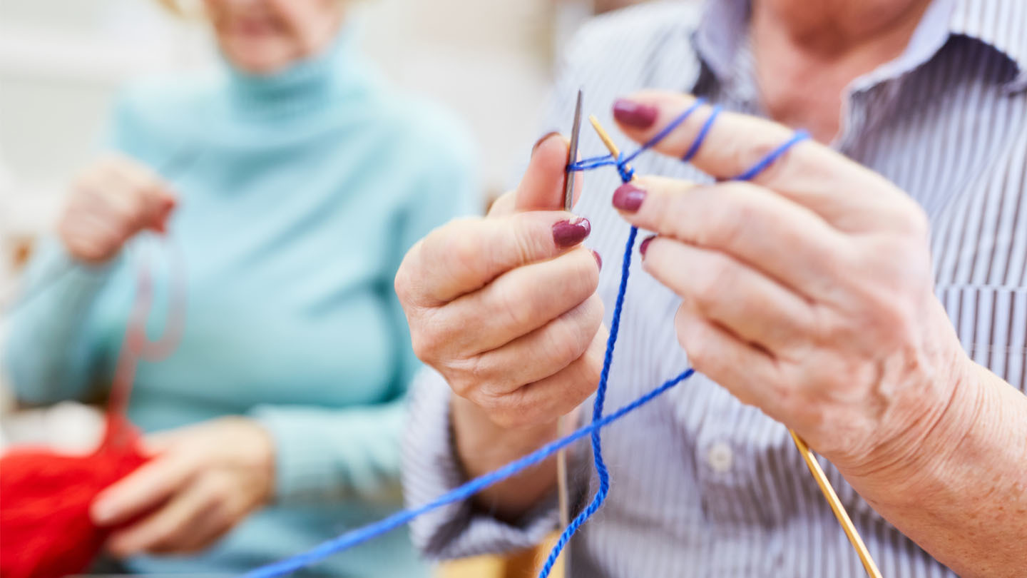 Older women knitting